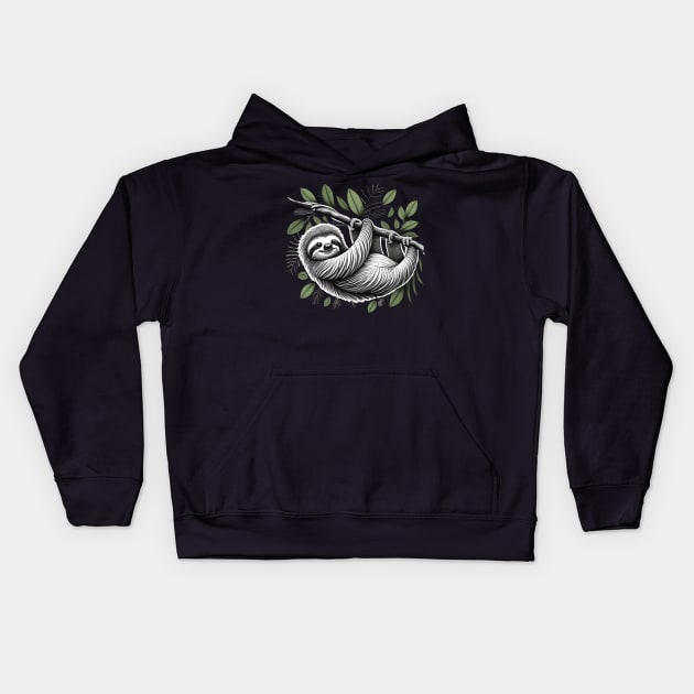 Sloth-lover Kids Hoodie by Jhontee